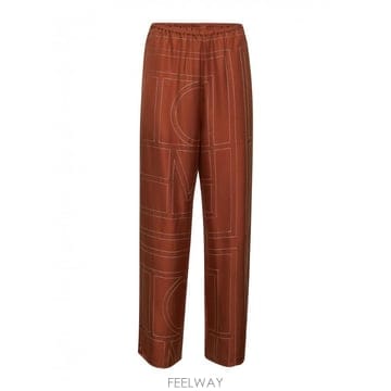 Toteme Toteme Monogram ���ڸ� trousers in terracotta ��ũ 241WRB1092FB00Toteme Monogram ���ڸ� trousers in terracotta ��ũ 241