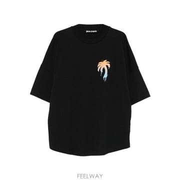 Palm Angels 26SS �ʿ����� T ���� PMAA10BS26JER003BLACKWHITE TP57690748426SS �ʿ����� T ���� PMAA10BS26JER003BLACKWHITE TP5769
