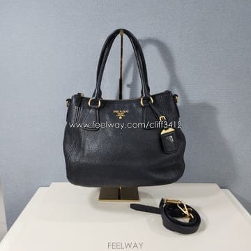 프라다 비텔로 피닉스 네로 1BC032 / 블랙, 금장 / 2WAY 백