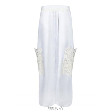 Ermanno Scervino 25SS �������뼳��� ȭ��Ʈ linen cargo ���� with ���̽� details  Elastic ����25SS �������뼳��� ȭ��Ʈ linen cargo ���� with ����