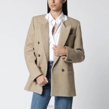 Victoria Beckham 26FW ���丮�ƺ��� Beatrice Double Breasted ���� in Camel �� 1326WJK0026FW ���丮�ƺ��� Beatrice Double Breasted ���� in Cam