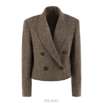 Brunello Cucinelli 26FW ���ڷ� ��ġ�ڸ� Double breasted herringbone �������� with subtle26FW ���ڷ� ��ġ�ڸ� Double breasted herringbone ��