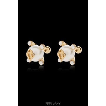 CASABLANCA 26FW CASABLANCA Pearl earrings APF26JW409010GOLDWHITE TP577926FW CASABLANCA Pearl earrings APF26JW409010GOLDWHITE 