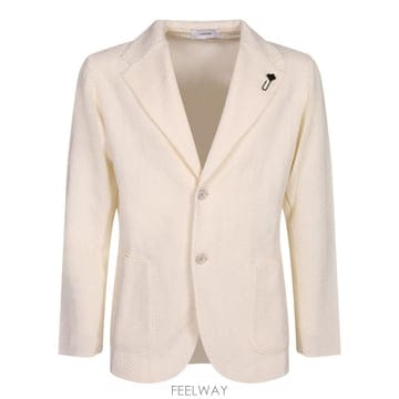 Lardini 26SS Lardini Herringbone ��Ʈ fabric  Cream color  �� button cl26SS Lardini Herringbone ��Ʈ fabric  Cream color  �� 
