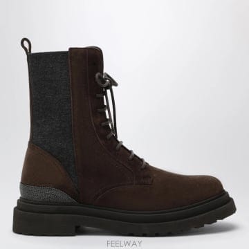 Brunello Cucinelli 26FW ���ڷ� ��ġ�ڸ� Espresso Suede ���� with Virgin �� Insert MZSFG326FW ���ڷ� ��ġ�ڸ� Espresso Suede ���� with Virgin