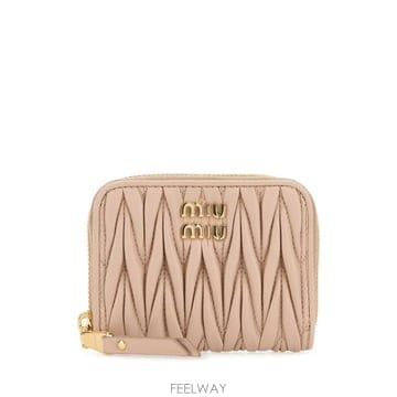 Miu Miu �̿�̿� Powder ��ũ matelasse nappa coin purse 5MM268AFPPF0236 TP�̿�̿� Powder ��ũ matelasse nappa coin purse 5MM268