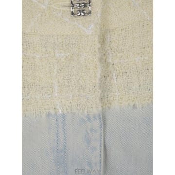 Givenchy 25SS Givenchy ���������� ���� �� tweed mixed jeans with 4G detail BW25SS Givenchy ���������� ���� �� tweed mixed jeans wit