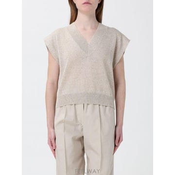 Brunello Cucinelli 26SS ���ڷ� ��ġ�ڸ� Maglia in misto lino con micro paillettes ����26SS ���ڷ� ��ġ�ڸ� Maglia in misto lino con micro 
