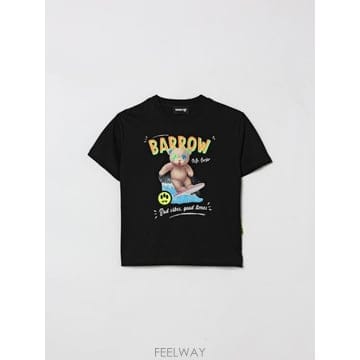 BARROW 26SS BARROW T ���� ��ο� in cotone con stampa �ΰ� S6BKJUTH23911026SS BARROW T ���� ��ο� in cotone con stampa �ΰ� S6