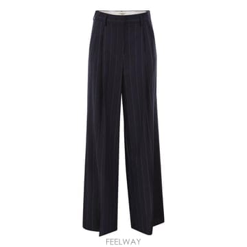 Max Mara 26FW �������� WKDNEBBIE   Pinstriped virgin �� trousers 26251361026FW �������� WKDNEBBIE   Pinstriped virgin �� trouser