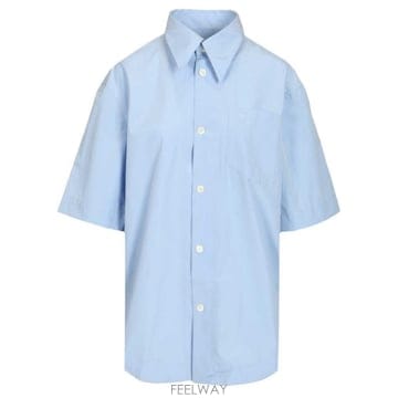 Ami 26SS AMI ��Ʈ SLEEVE ���̵� ���� WITH CAMP COLLAR �� PATCH POCKET ��ư26SS AMI ��Ʈ SLEEVE ���̵� ���� WITH CAMP COLLAR �� P