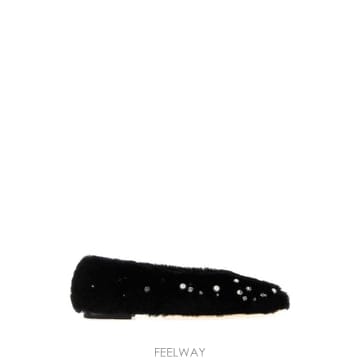 Jimmy Choo 26FW ������ ���� fur Margot ballerinas MARGOTFLATBWDBLACKMIX TP5826FW ������ ���� fur Margot ballerinas MARGOTFLATBWDBL