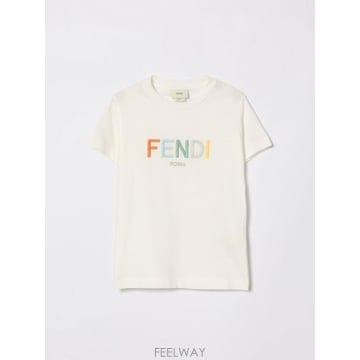FENDI 26SS Fendi T ���� in cotone con �ΰ� ricamato Fendi JUI2067AJF0T26SS Fendi T ���� in cotone con �ΰ� ricamato Fendi JU