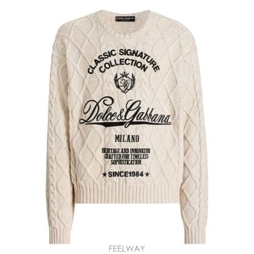 Dolce&Gabbana 26SS ��ü�ذ��ٳ� ���������� PULLOVER WITH INTERWOVEN PATTERN GXX37ZJGM26SS ��ü�ذ��ٳ� ���������� PULLOVER WITH INTERWOVEN 