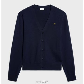 (백화점A/S가능) 셀린느 26FW 트리오페 자수 남성 브이넥 울 가디건 RY0T43G77
