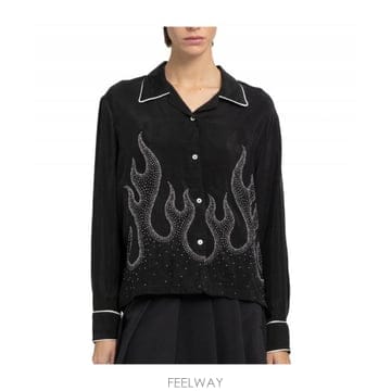Palm Angels 22FW �ʿ����� flame embroidered ���� PWGA085F22FAB0011072 TP57890022FW �ʿ����� flame embroidered ���� PWGA085F22FAB0011