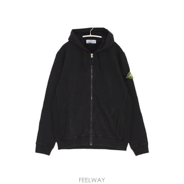 스톤아일랜드 26FW 와펜로고 블러쉬드 오가닉 코튼 스웨트 후드 집업 자켓 L2S1561000