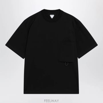 26FW 보테가베네타 블랙 코튼 저지 T 셔츠 875394V6P301010 TP580321246
