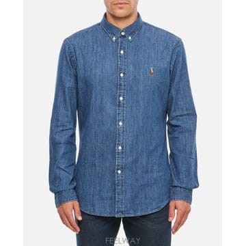 [B4] 폴로 랄프로렌 710548539001DENIM 남방 셔츠 탑 남성