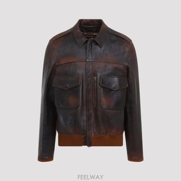 골든구스 가죽 자켓 DARK BROWN
