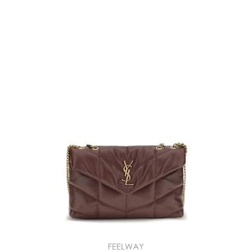 26FW 생로랑 토이 푸퍼 램스킨 숄더백 7593371EL07 6197 BORDEAUX