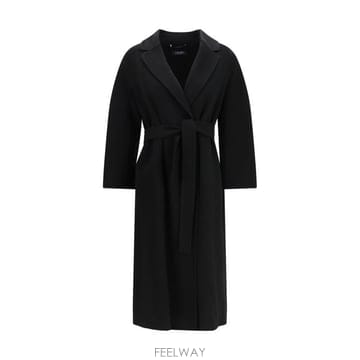 26FW 에스막스마라 에스막스마라 에스투리아 벨티드 울 코트 2629016101600 013 BLACK