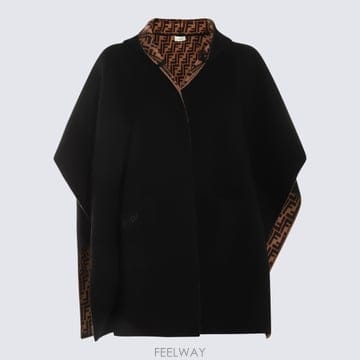 FENDI Fendi Cappa in lana e ĳ�ù̾� FF Fendi JFQ056AKLSF1M0T TP577089Fendi Cappa in lana e ĳ�ù̾� FF Fendi JFQ056AKLSF1M0