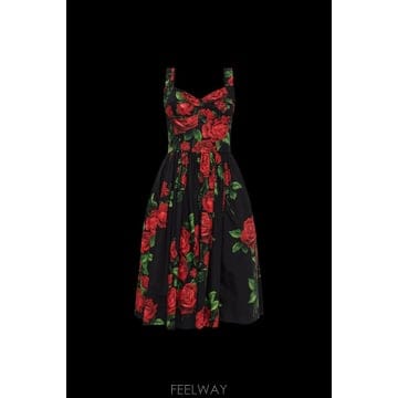 Dolce&Gabbana ��ü�ذ��ٳ� ��ư �巹�� with floral motif F619MTHS5VLHN6EJ TP581197277��ü�ذ��ٳ� ��ư �巹�� with floral motif F619MTHS5VL