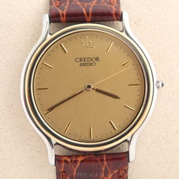 세이코 크레도르 SEIKO Credor 18K 골드 베젤 쿼츠 8J81-6B00