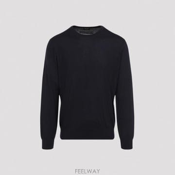 지제냐 미드나이트 블루 캐시미어 블렌드 스웨터 RE8J00110B98 TP580494022