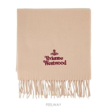 26FW 비비안웨스트우드 자수 로고 머플러 81030007 W00Q7 AAC C406 beige