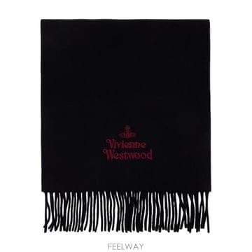 26FW 비비안웨스트우드 자수 로고 머플러 81030007 W00Q7 AAC N401 black