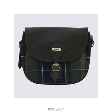 인더샵 Barbour 바버 그린 체크 숄더백
