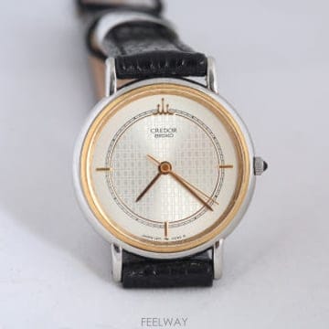 세이코 크레도르 SEIKO Credor 18K 골드 베젤 여성용 쿼츠 1271-0010