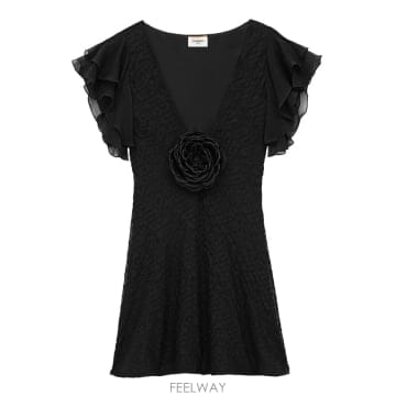 Saint Laurent 25FW ���ζ� V �� embroidered �巹�� 842362Y3K471000 TP57212776825FW ���ζ� V �� embroidered �巹�� 842362Y3K471000 TP