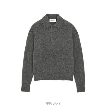 26FW 아미 알파카 아미 롱 슬리브 폴로 스웨터 HPL405 KN0021 A189 GREY