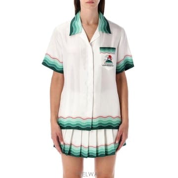 CASABLANCA 25FW CASABLANCA ��Ƽ�÷� Montagne Ondulee ��ũ ��Ʈ Sleeve ���� Casabl25FW CASABLANCA ��Ƽ�÷� Montagne Ondulee ��ũ ��Ʈ Sl