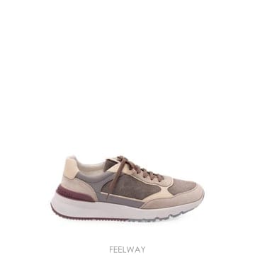26FW 브루넬로 쿠치넬리 누벅 레더 스웨이드 러닝 스니커즈 MZUSNEO355 CYR60 BROWN NEU