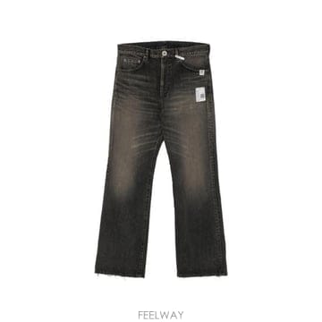 미하라야스히로 플레어 테이퍼드 데님 팬츠 BLACK