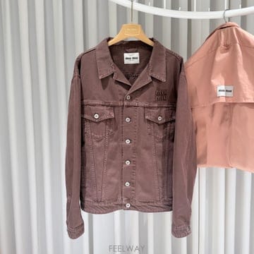 (S급/40) / 미우미우 가먼트 다이드 데님 블루종 트러커 자켓