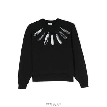 Marcelo Burlon 23FW �������κҷ� Wind Feathers Regular Crew CBBA001F23FLE005100123FW �������κҷ� Wind Feathers Regular Crew CBBA001F2