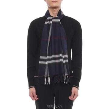 26FW 남성 체크 캐시미어 머플러 (8112641 INK BLUE M 26F)