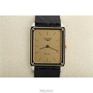 론진 Longines XL 18 텅스텐 케이스 골드 다이얼 쿼츠 Ref. 6343