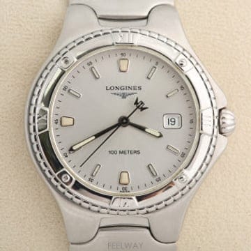 스위스 론진 Longines EFC 100m 실버 다이얼 쿼츠