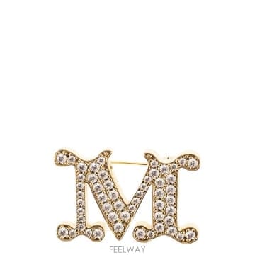 Max Mara 26SS �������� Spilla Facella �������� in metallo con strass incaston26SS �������� Spilla Facella �������� in metallo con s