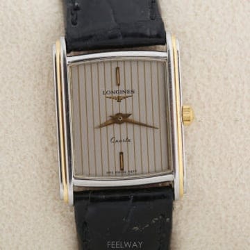 론진 Longines 사각 18K 골드/스틸 콤비 여성용 쿼츠 시계