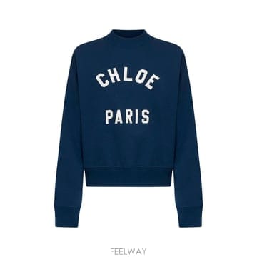 26FW chloe chloe Varsity 로고 코튼 스웨트 셔츠 CH24AJH121924C6 TP5777