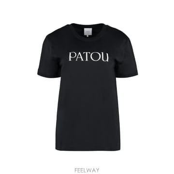 파투 로고 프린트 반팔 티셔츠 블랙