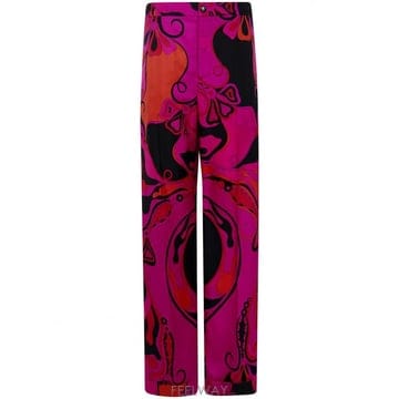 Emilio Pucci 26SS ���и���Ǫġ ��ũ Twill Trousers 6HRT106H731026 TP57943502826SS ���и���Ǫġ ��ũ Twill Trousers 6HRT106H731026 T