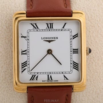론진 Longines 화이트 다이얼 사각 케이스 수동태엽 시게 Cal.847